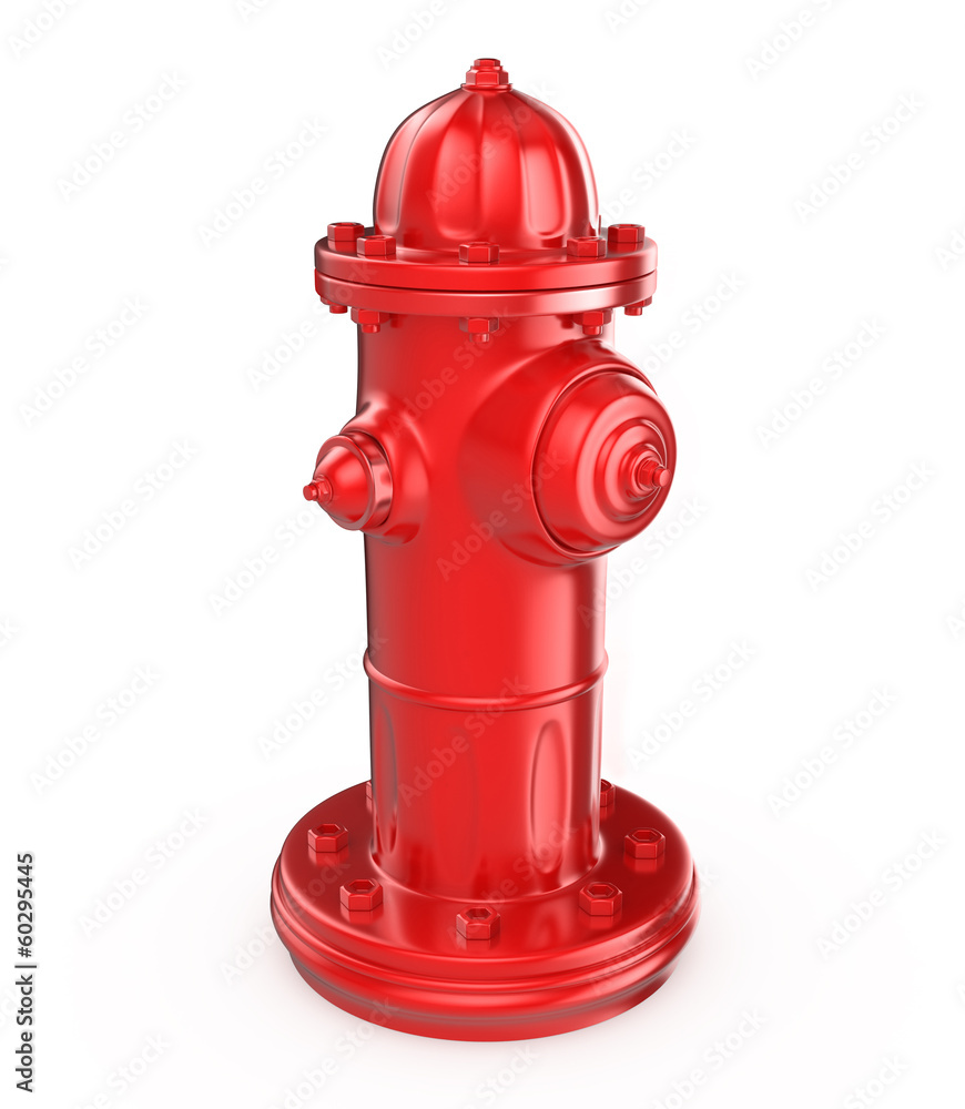 Red fire hydrant isolated on white background Red fire hydrant isolated on white background
