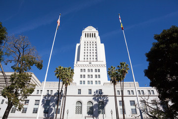 Wandcirkels Los Angeles City Hall downtown Los Angeles  © Dave Newman