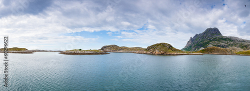 Panoramic view of a fjord in Northern Norway photo