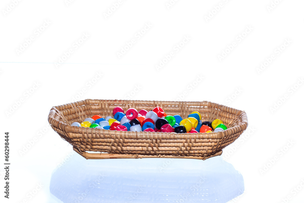 Beads in basket Beads in basket