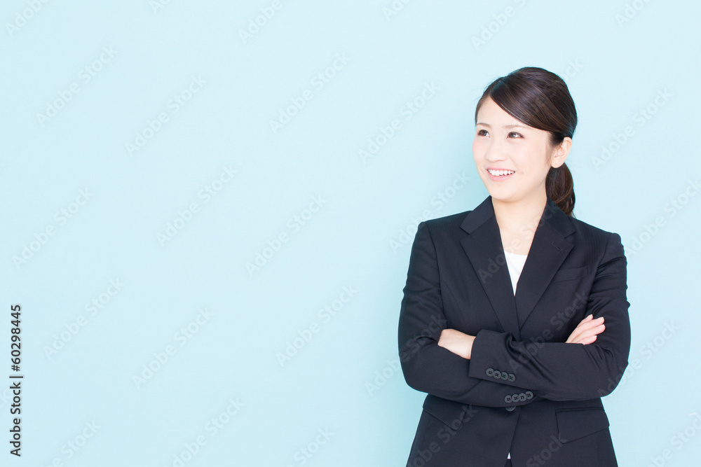 young asian businesswoman thinking young asian businesswoman thinking