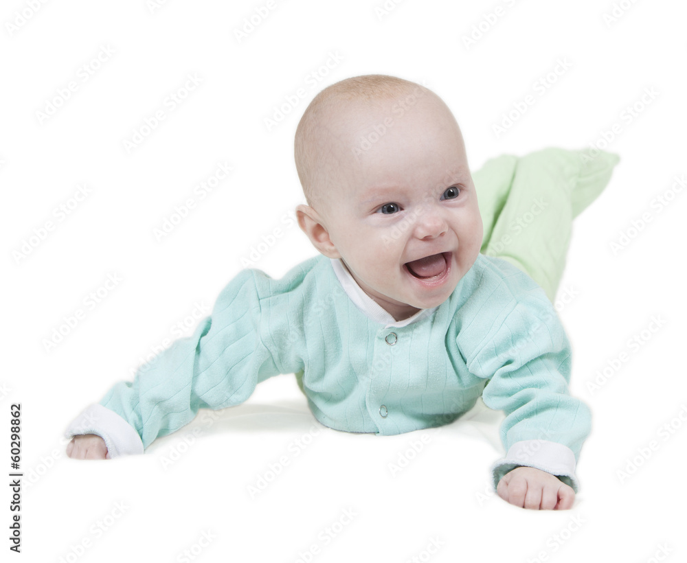 smiling baby on white background smiling baby on white background