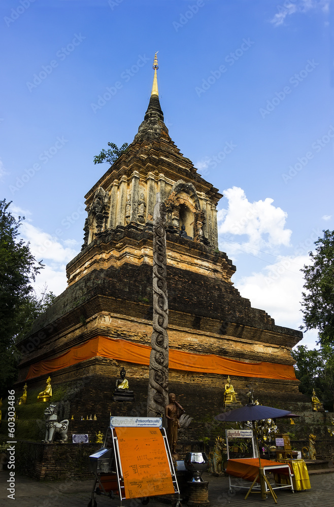 Ancient pagoda in Wat Lok Moli temple