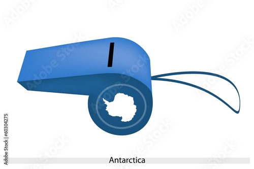 A Beautiful Blue Whistle of Antarctica Flag