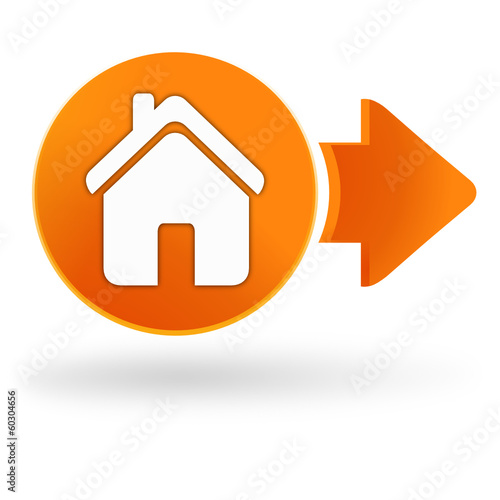 maison sur symbole web orange