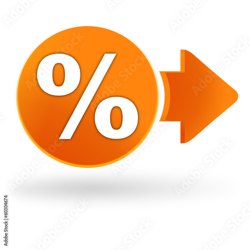 pourcentage sur symbole web orange