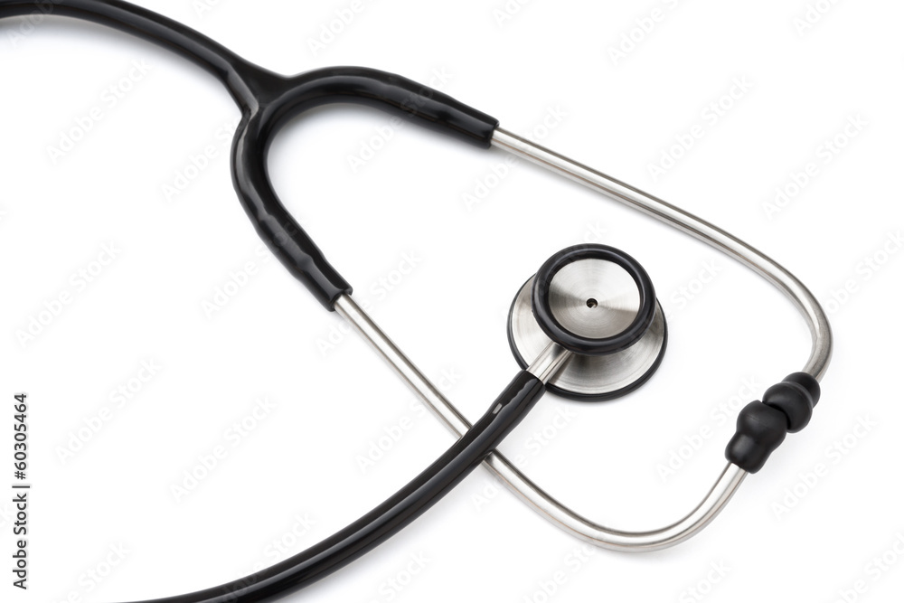 black stethoscope on a white background with clipping path black stethoscope on a white background with clipping path