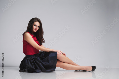 Beautiful girl in fashionable clothes. portrait. Young, tender,