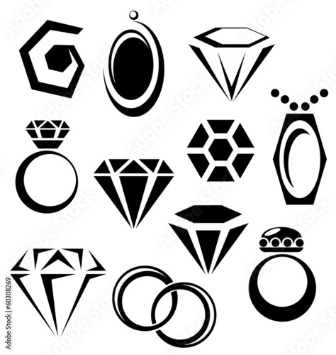 Jewelry icon set