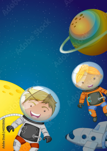 Astronauts exploring the galaxy