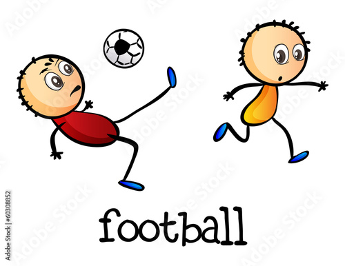 Stickmen playing football