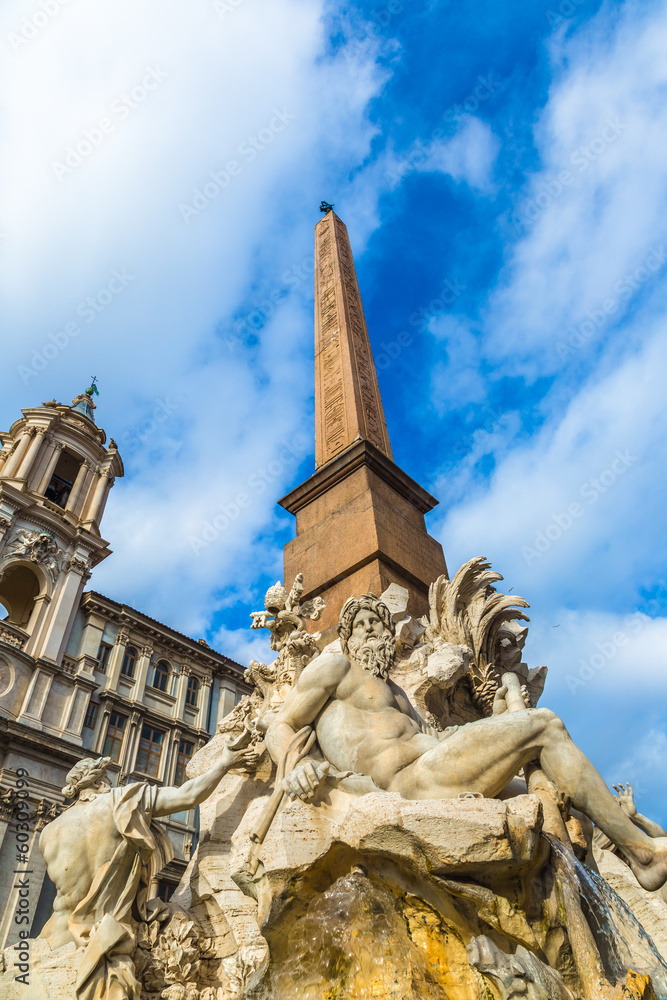 Fountain at Piazza Navona - Navona square in Rome, Italy