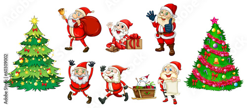 Santa with the christmas trees