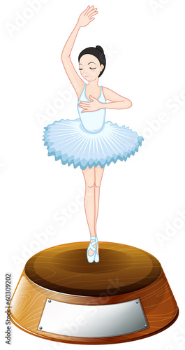 A ballet dancer trophy with an empty template