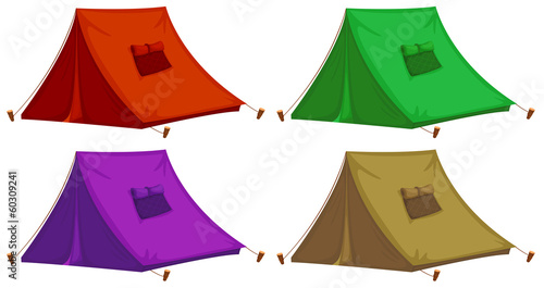 Four colorful tents