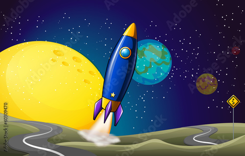 An airship at the outerspace