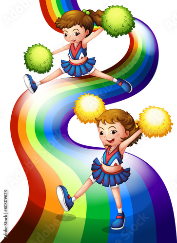 A rainbow and the two cheerers