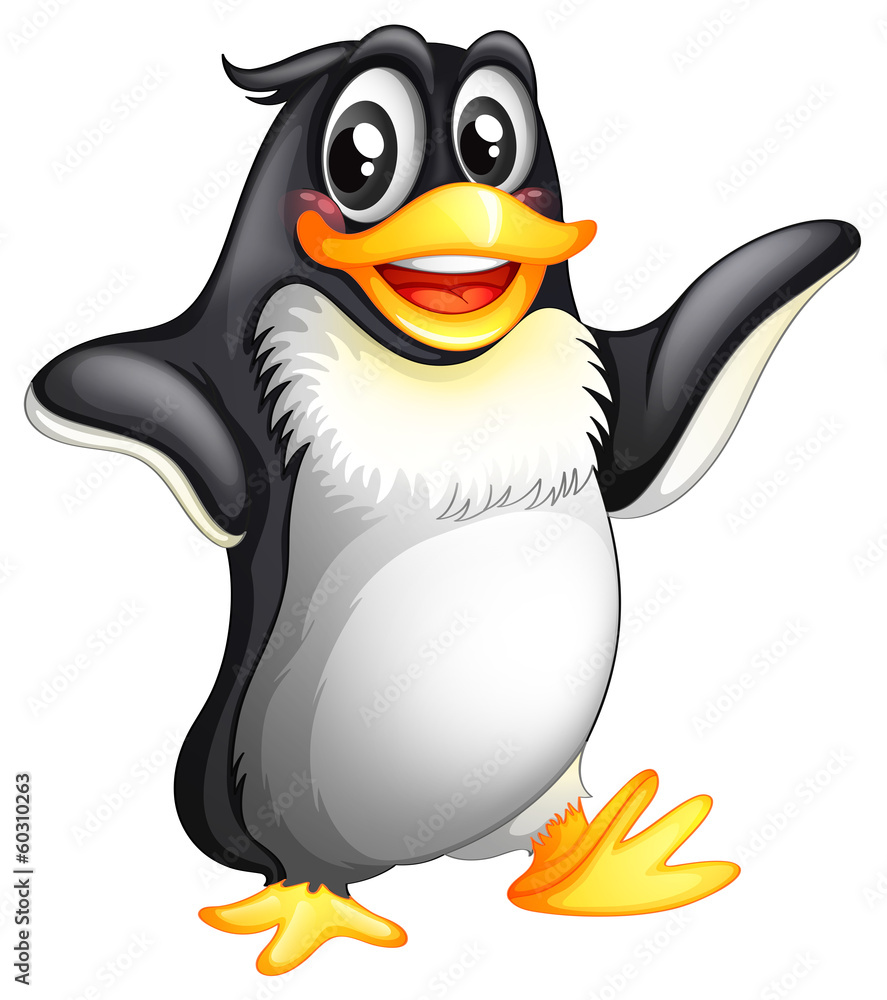 Naklejka premium A smiling fat penguin