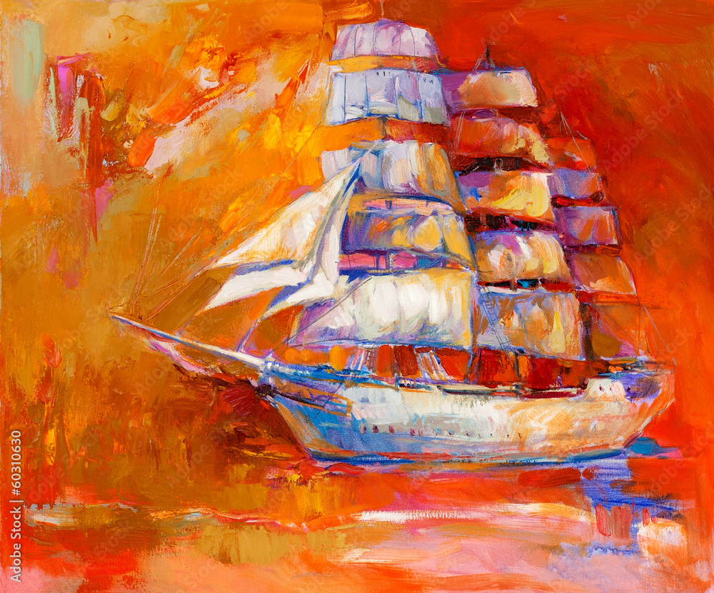 Fototapeta premium Statek w oceanie