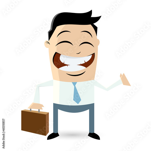 business cartoon männchen koffer