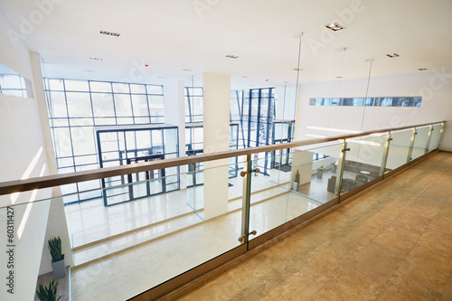 View of enrance door in business center from second floor photo