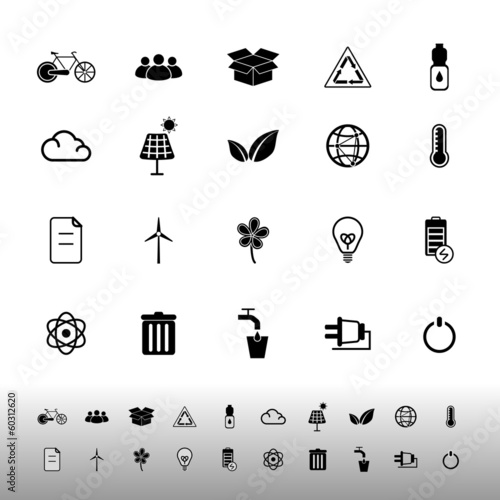 Ecology icons on white background