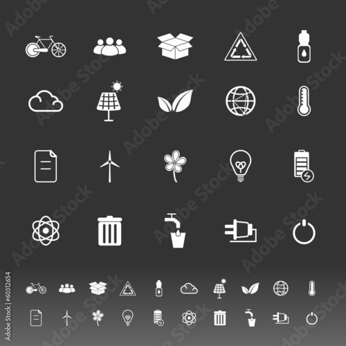 Ecology icons on gray background