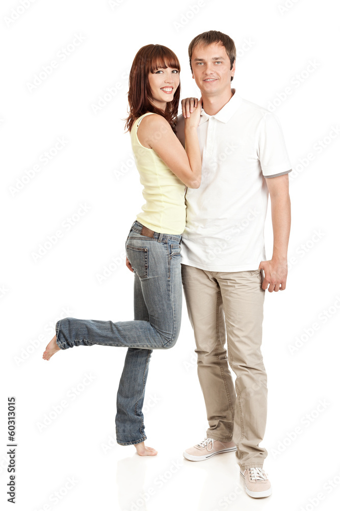 Young couple hugging each other. Young couple hugging each other.