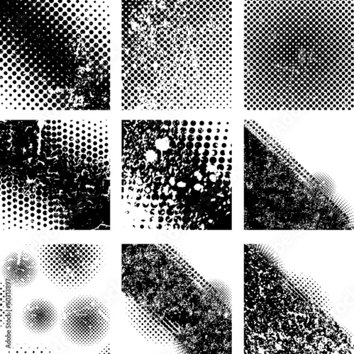 Grunge halftones background