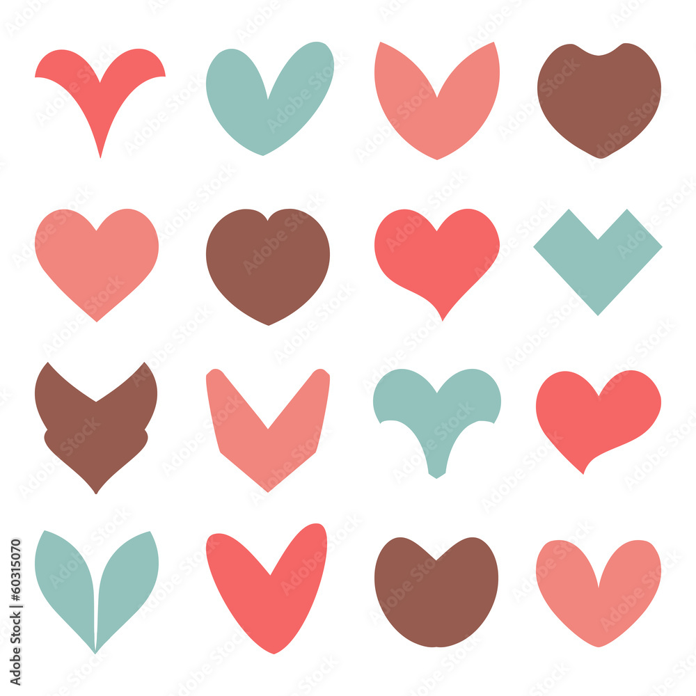 set of heart's shapes set of heart's shapes
