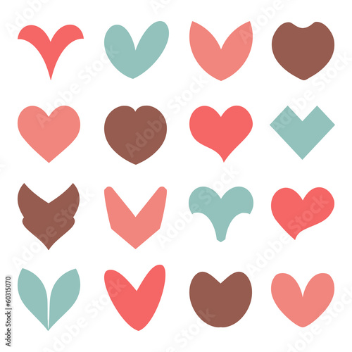 set of heart's shapes