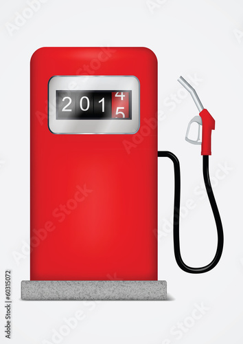 Gas station pump with fuel nozzle