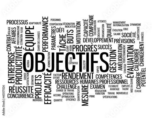 Nuage de Tags OBJECTIFS (performance productivité projet équipe)