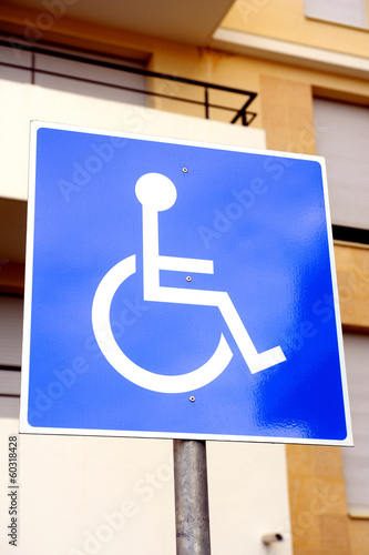 Parking space reserved for handicapped