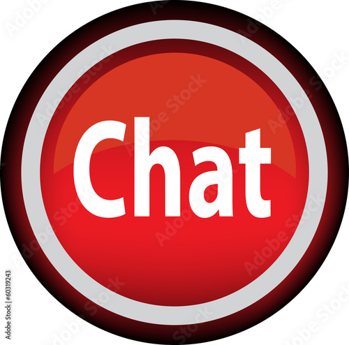 Круглый векторный значок с надписью Chat