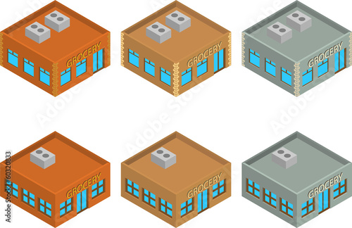 High detailed vector isometric building