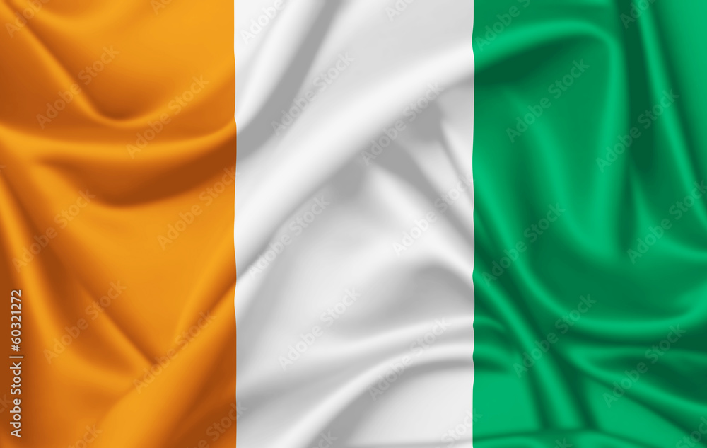 Flag of Ivory Coast waving with silky look