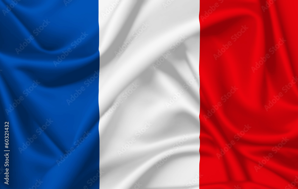 Flag of France waving with silky look