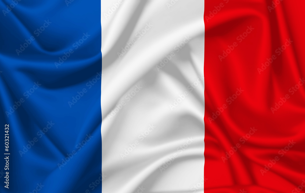 Flag of France waving with silky look Flag of France waving with silky look