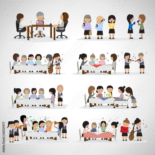 Business Women - Isolated On Gray Background