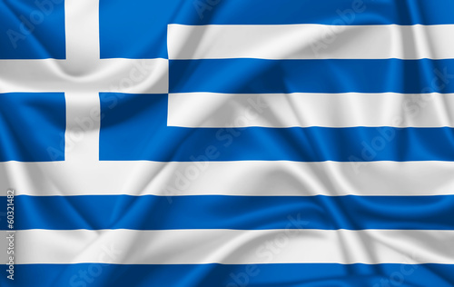 Flag of Greece waving with silky look photo