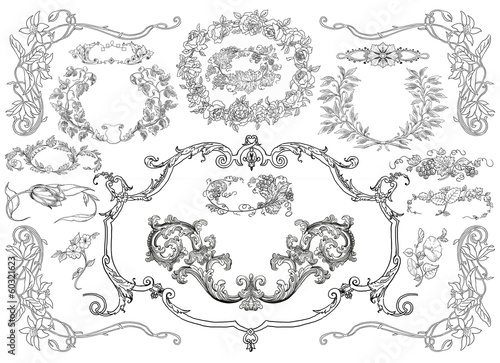 Cartouches set illustration