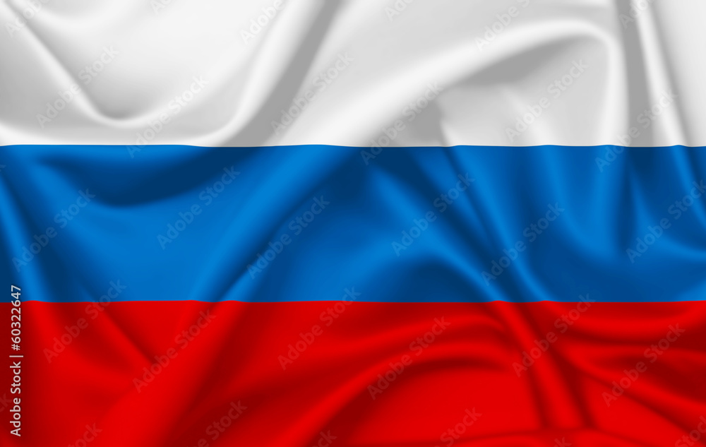 Flag of Russia waving with silky look Flag of Russia waving with silky look