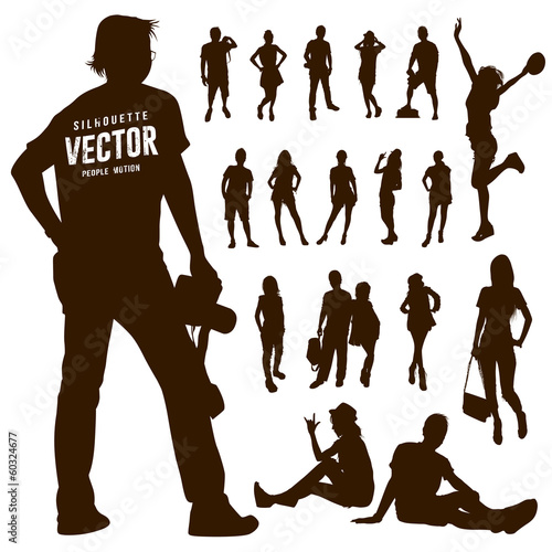 Silhouette Motion people background, vector illustration