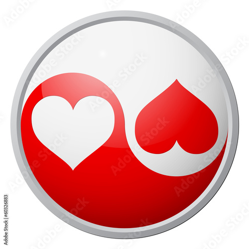 Yin-yang heart symbol