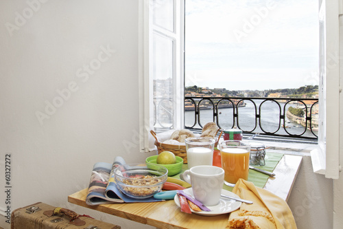 Breakfast table with a view