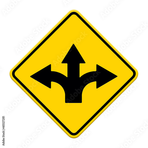 Fork in the road sign