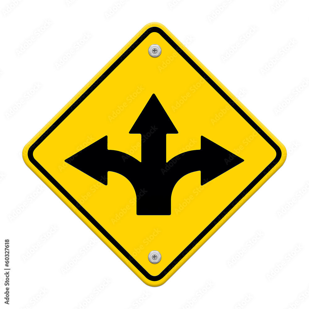 Fork in the road sign Fork in the road sign