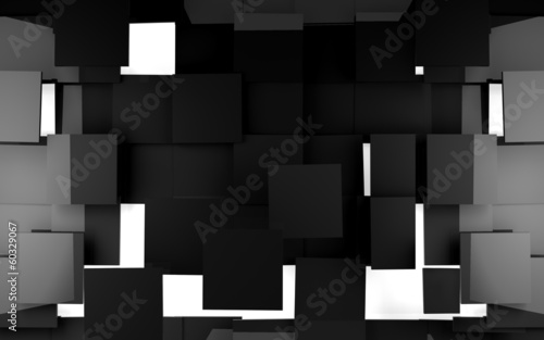 Fondo abstracto con cubos negros