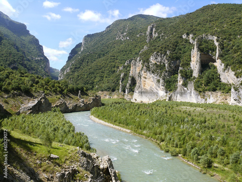 Panorama landscape of river Noguera Ribagorçana